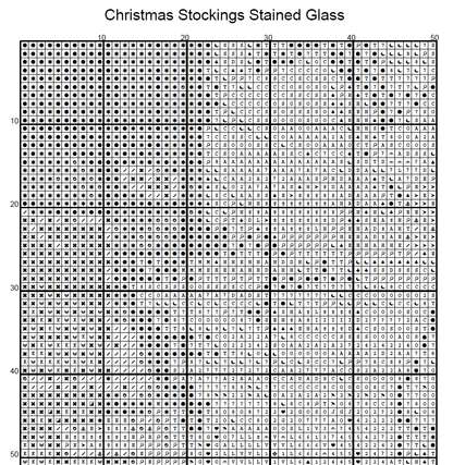 Stitching Jules Design Cross Stitch Pattern Christmas Stockings Stained Glass Full Coverage Counted Cross-Stitch Pattern (Digital Download)