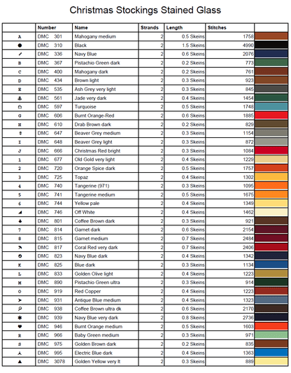 Stitching Jules Design Cross Stitch Pattern Christmas Stockings Stained Glass Full Coverage Counted Cross-Stitch Pattern (Digital Download)