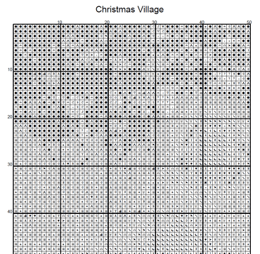 Stitching Jules Design Cross Stitch Pattern Christmas Village Artsy Winter Night Full Coverage Large Counted Cross-Stitch Pattern (Digital Download)