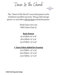 Thumbnail for Stitching Jules Design Cross Stitch Pattern Church Religion Christianity Large Full Coverage Counted Cross Stitch Pattern Digital Download
