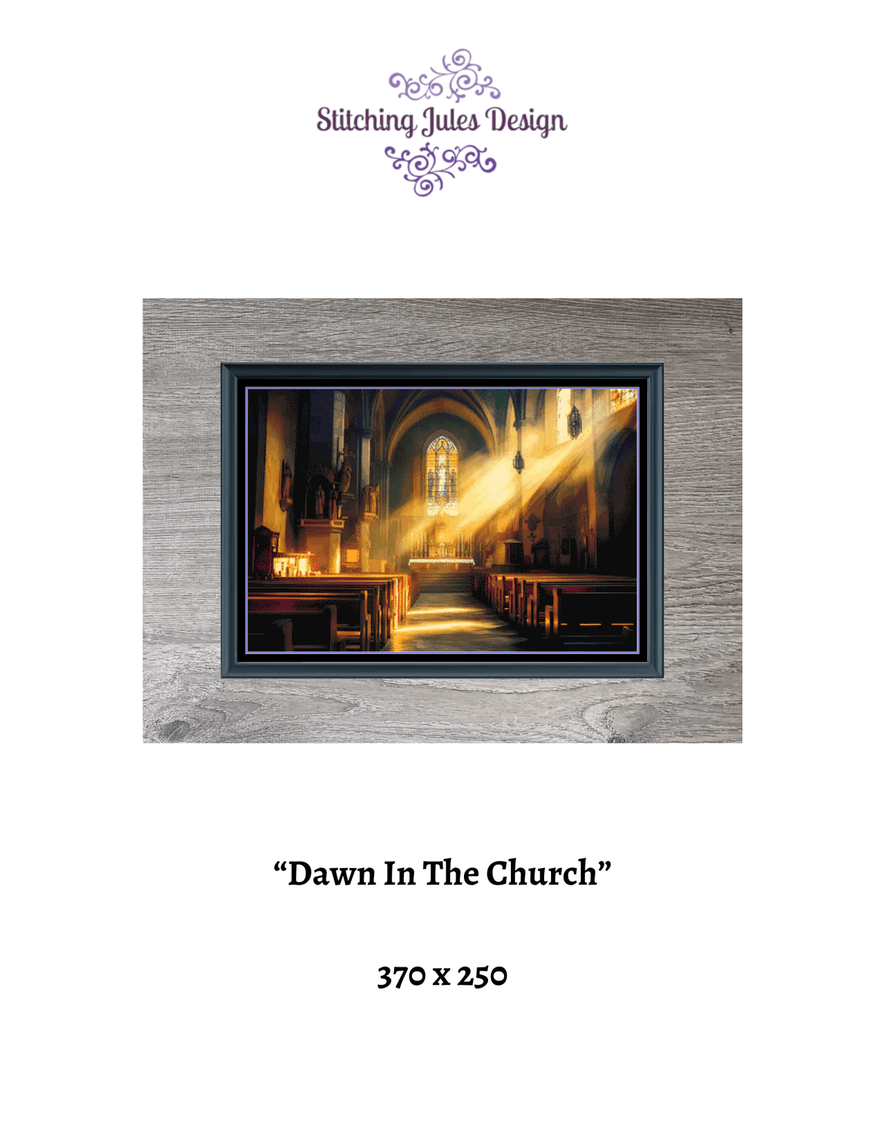 Stitching Jules Design Cross Stitch Pattern Church Religion Christianity Large Full Coverage Counted Cross Stitch Pattern Digital Download