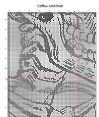 Thumbnail for Stitching Jules Design Cross Stitch Pattern Coffee Addiction Skeleton Funny Monochrome Cross Stitch Needlepoint Embroidery Pattern - Instant Download - Pattern Keeper Ready