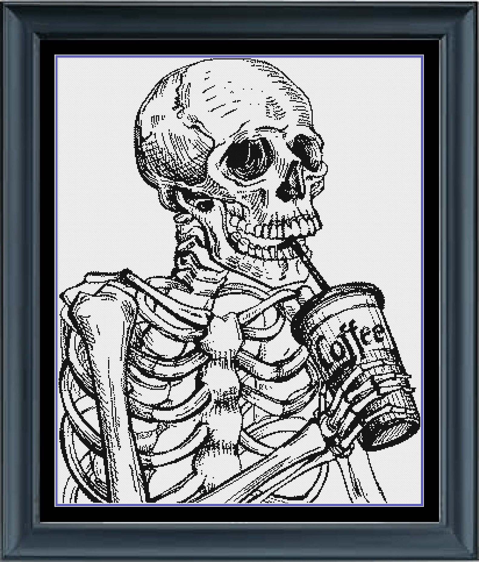 Stitching Jules Design Cross Stitch Pattern Instant PDF Download - $10 Coffee Addiction Skeleton Funny Monochrome Cross Stitch Needlepoint Embroidery Pattern - Instant Download - Pattern Keeper Ready