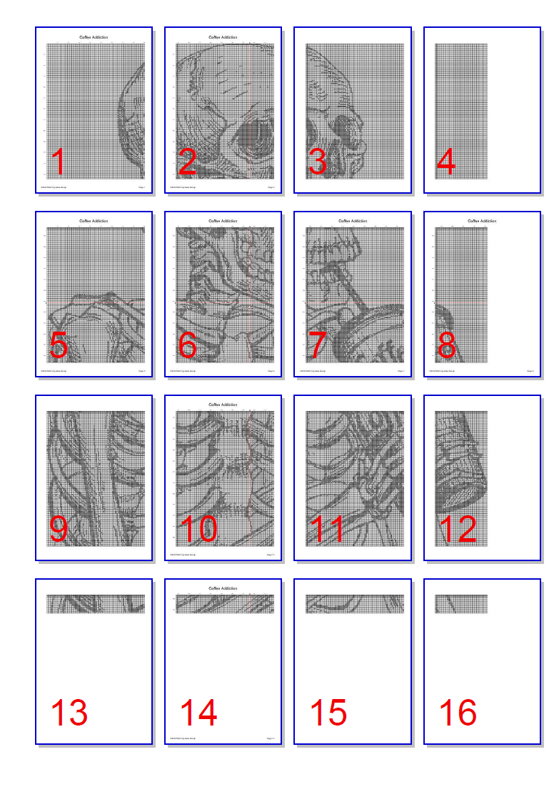 Stitching Jules Design Cross Stitch Pattern Coffee Addiction Skeleton Funny Monochrome Cross Stitch Needlepoint Embroidery Pattern - Instant Download - Pattern Keeper Ready