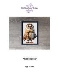 Thumbnail for Stitching Jules Design Cross Stitch Pattern Coffee Bird Cute Counted Cross-Stitch Pattern | Instant Download PDF