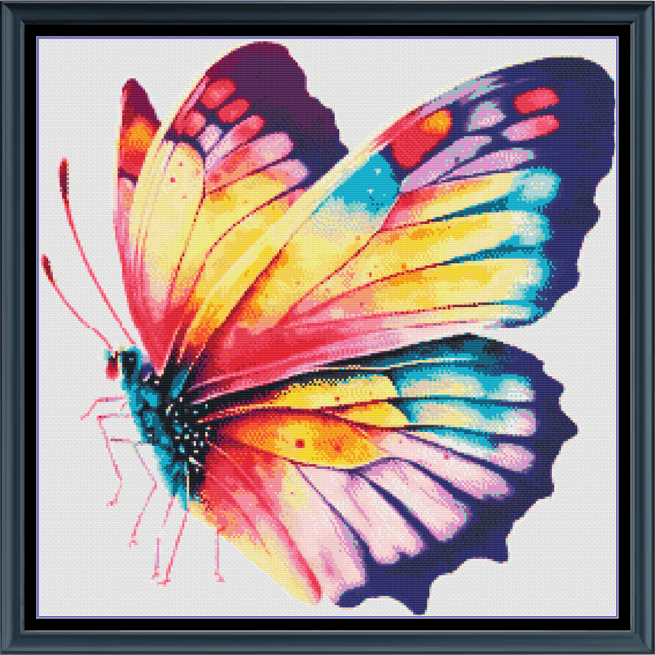 Stitching Jules Design Cross Stitch Pattern Colorful Butterfly Counted Cross-Stitch Pattern | Instant Download PDF