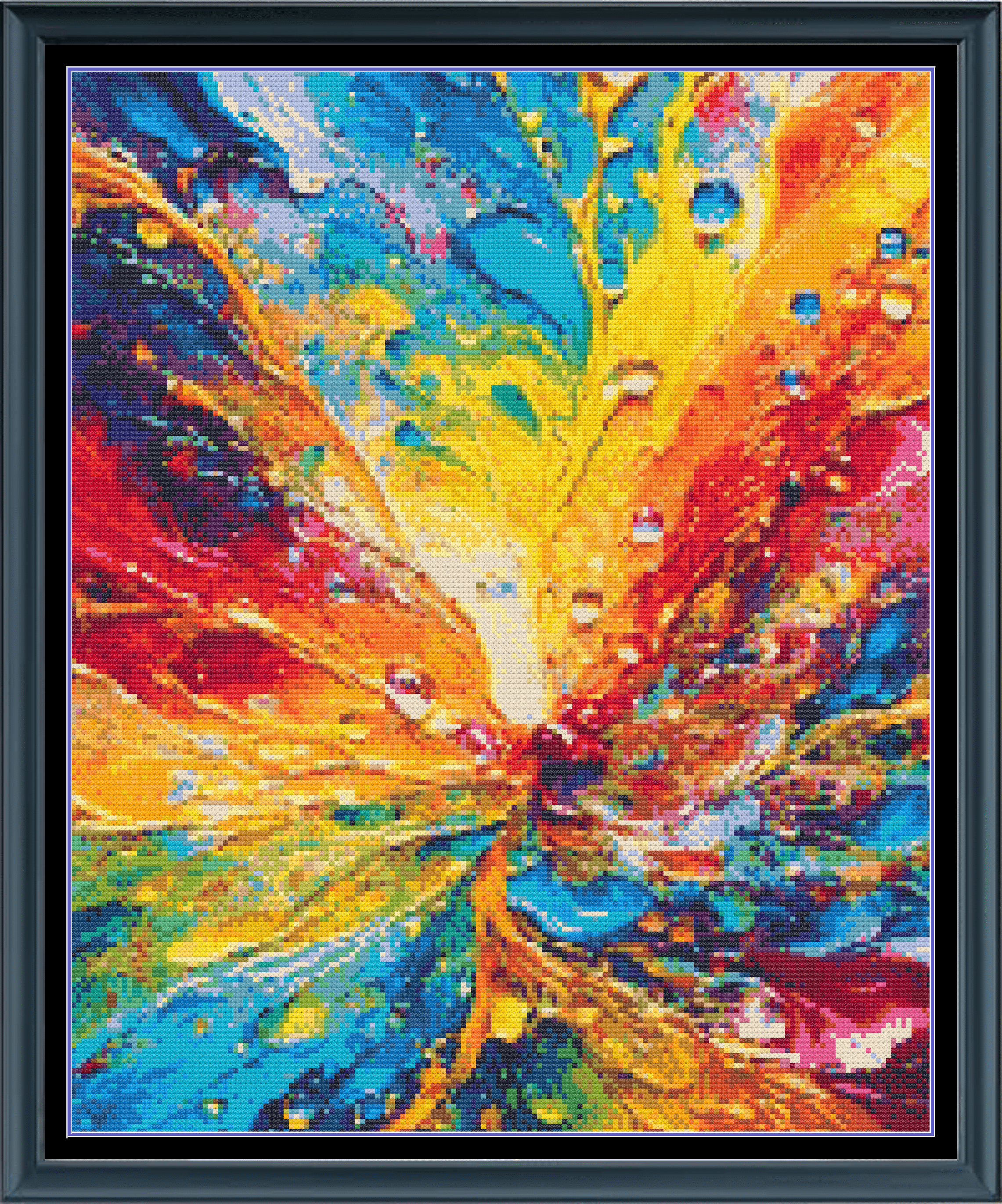 Stitching Jules Design Cross Stitch Pattern Colorful Kaleidoscope Full Coverage Counted Cross-Stitch Pattern (Digital Download)