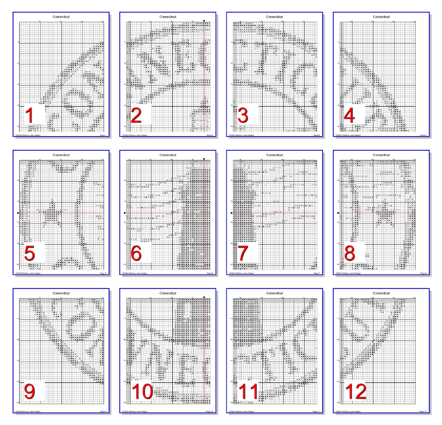 Stitching Jules Design Cross Stitch Pattern Connecticut US State Counted Cross Stitch Pattern | Instant Download PDF