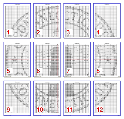 Stitching Jules Design Cross Stitch Pattern Connecticut US State Counted Cross Stitch Pattern | Instant Download PDF
