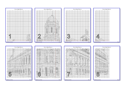 Stitching Jules Design Cross Stitch Pattern Connie Mack Stadium Baseball Monochrome Counted Cross Stitch Pattern (Digital Download)