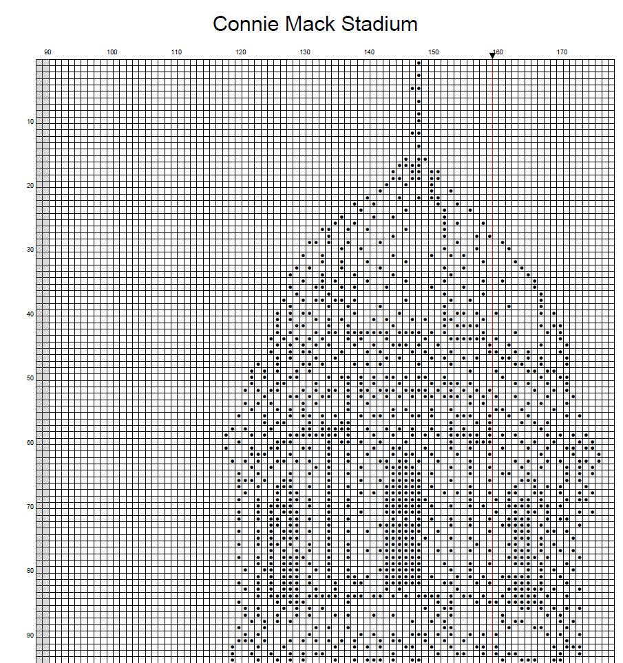 Stitching Jules Design Cross Stitch Pattern Connie Mack Stadium Baseball Monochrome Counted Cross Stitch Pattern (Digital Download)
