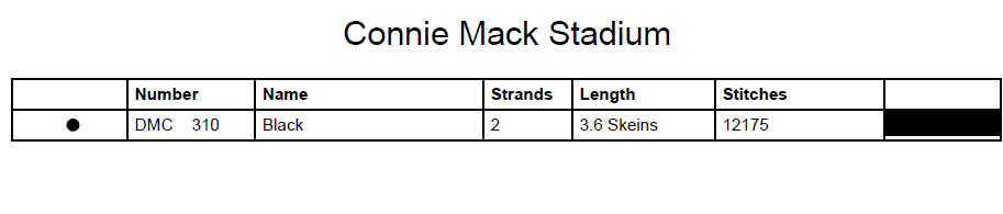 Stitching Jules Design Cross Stitch Pattern Connie Mack Stadium Baseball Monochrome Counted Cross Stitch Pattern (Digital Download)
