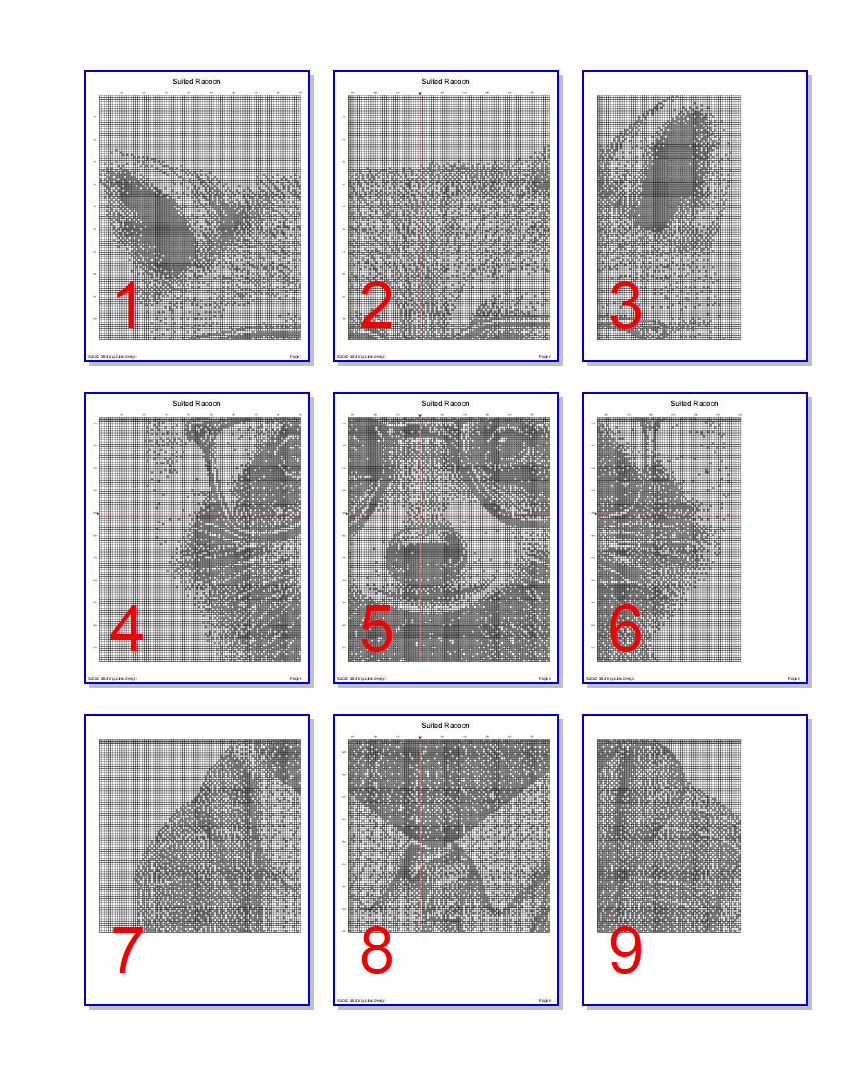 Stitching Jules Design Cross Stitch Pattern Cool Racoon Monochrome Blackwork Cross-Stitch Pattern Instant Download PDF
