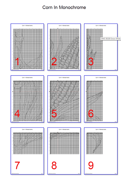 Stitching Jules Design Cross Stitch Pattern Corn Cornfield Farmer Crop Monochrome Cross Stitch Needlepoint Embroidery Pattern - Instant Download - Pattern Keeper Ready