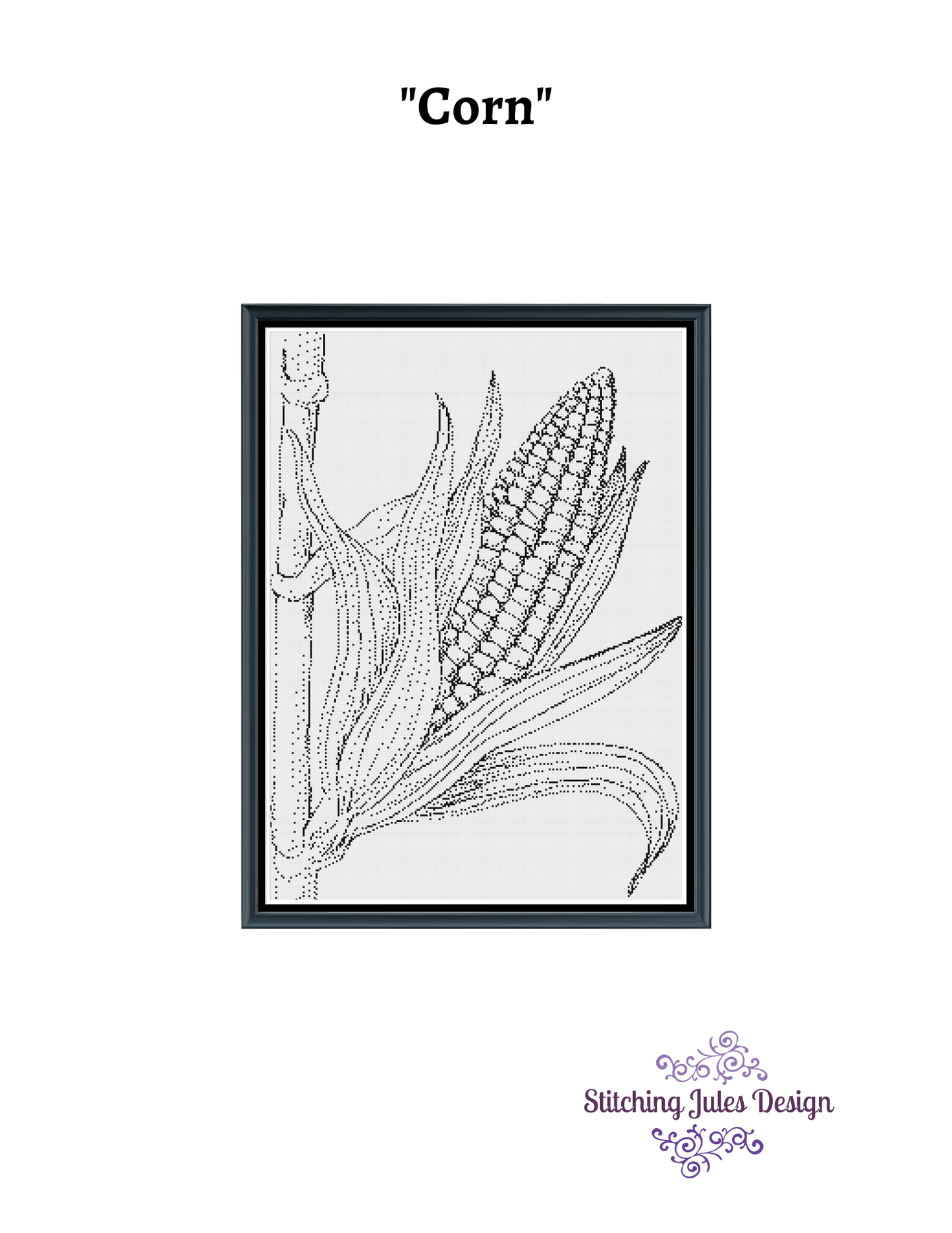 Stitching Jules Design Cross Stitch Pattern Corn Cornfield Farmer Crop Monochrome Cross Stitch Needlepoint Embroidery Pattern - Instant Download - Pattern Keeper Ready