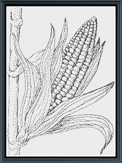 Stitching Jules Design Cross Stitch Pattern Corn Cornfield Farmer Crop Monochrome Cross Stitch Needlepoint Embroidery Pattern - Instant Download - Pattern Keeper Ready