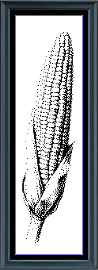 Thumbnail for Stitching Jules Design Cross Stitch Pattern Corn Crop Garden Farmer Farm Monochrome Counted Cross Stitch Pattern Digital Download