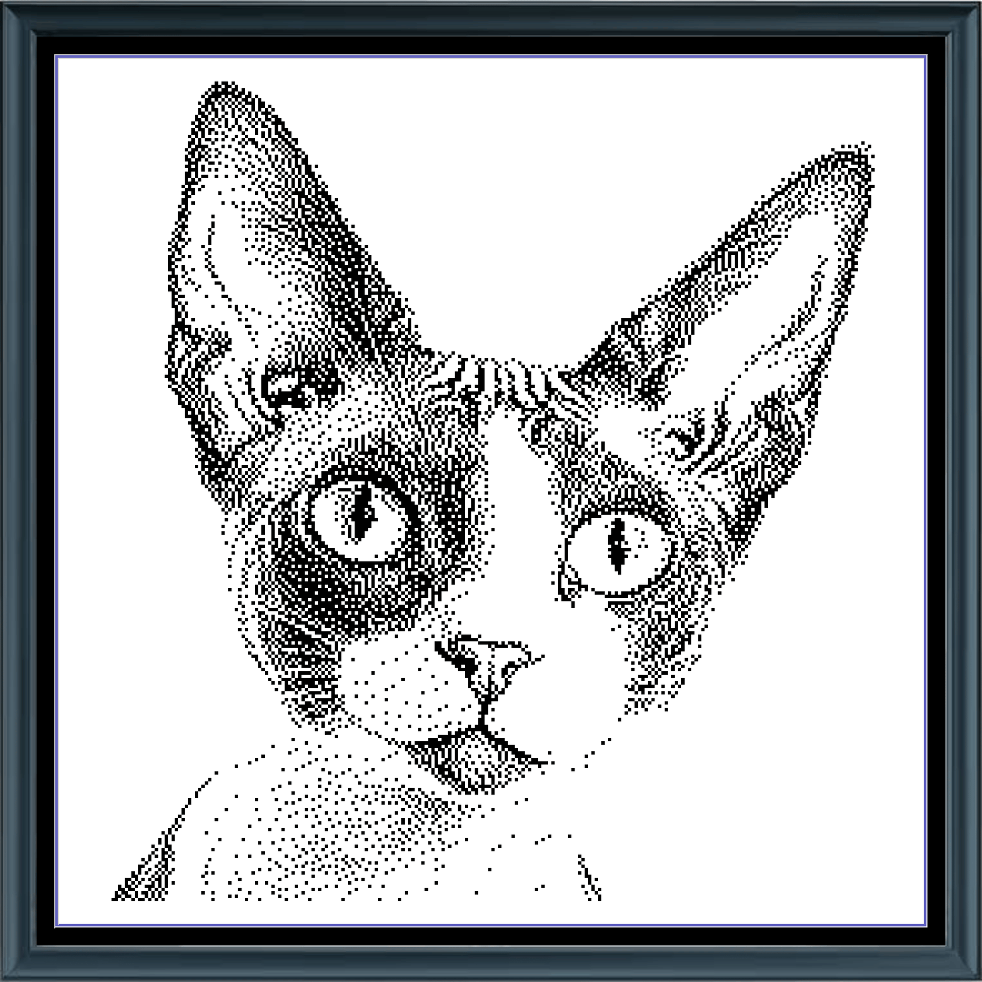 Stitching Jules Design Cross Stitch Pattern Cornish Rex Cat Breed Monochrome Counted Cross-Stitch Pattern (Digital Download)