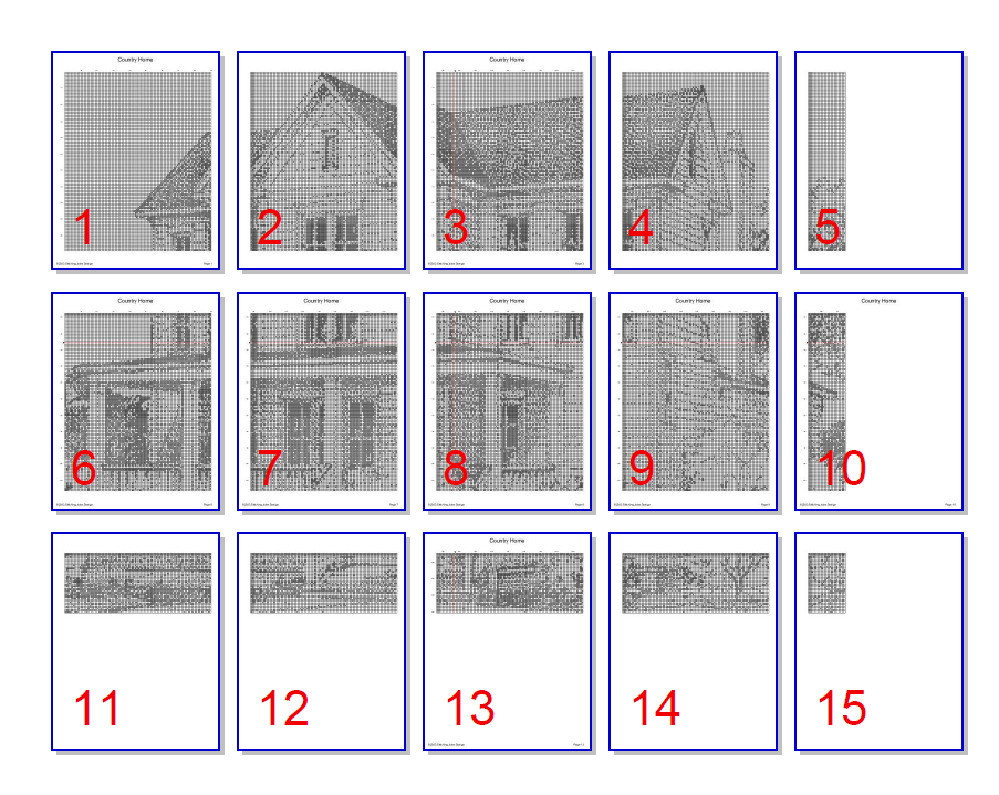 Stitching Jules Design Cross Stitch Pattern Country House Monochrome Cross Stitch Pattern Instant PDF Download