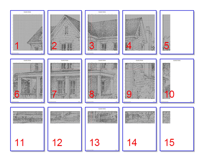 Stitching Jules Design Cross Stitch Pattern Country House Monochrome Cross Stitch Pattern Instant PDF Download