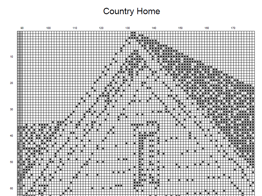 Stitching Jules Design Cross Stitch Pattern Country House Monochrome Cross Stitch Pattern Instant PDF Download