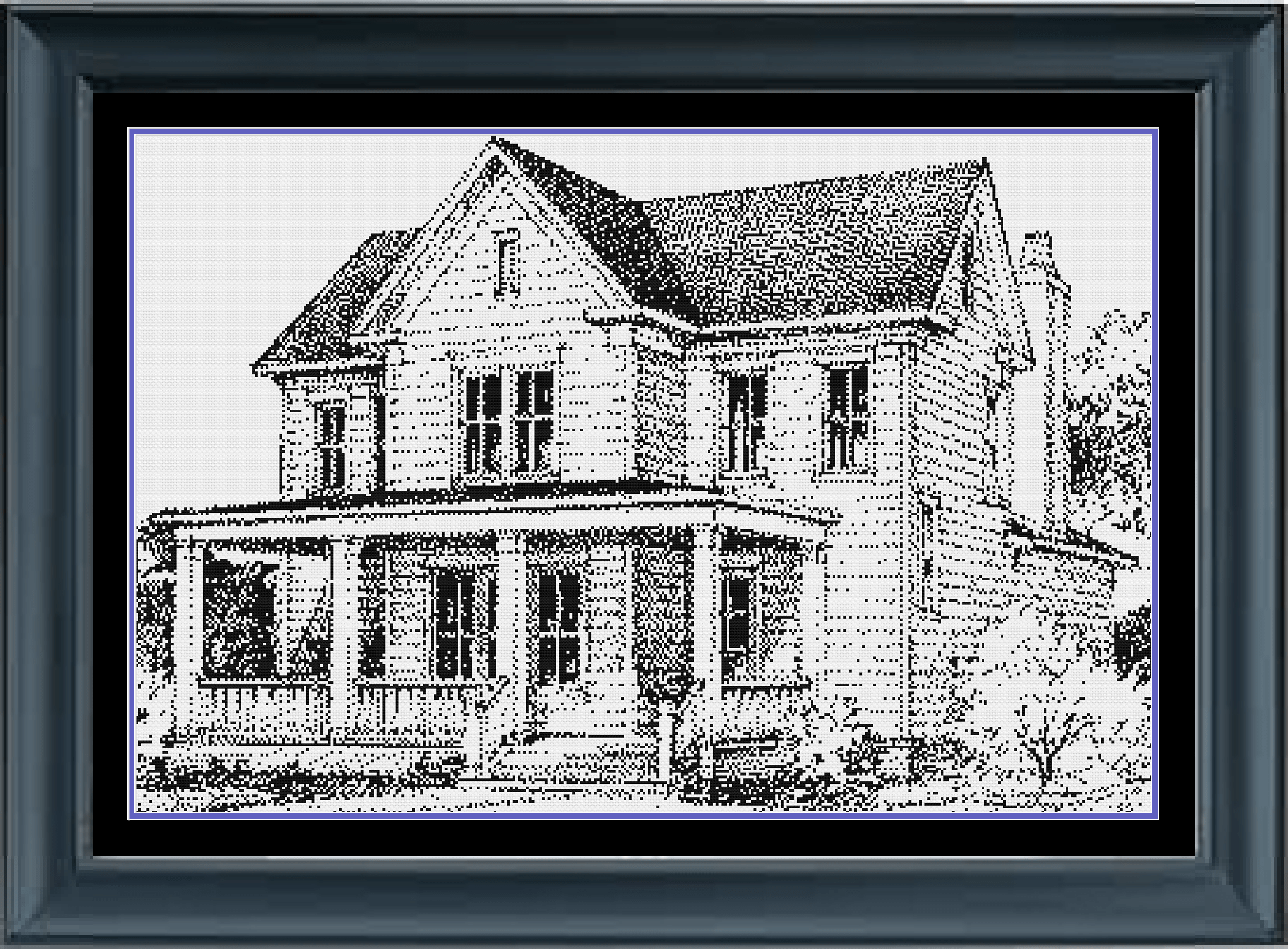 Stitching Jules Design Cross Stitch Pattern Country House Monochrome Cross Stitch Pattern Instant PDF Download
