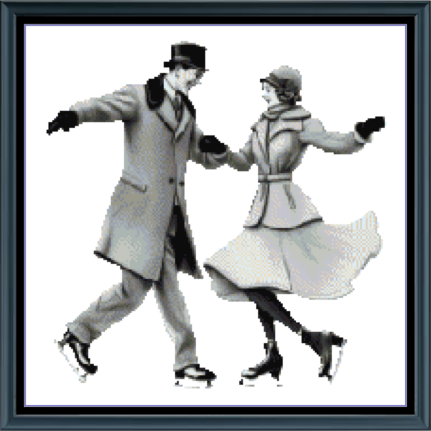Stitching Jules Design Cross Stitch Pattern Couple Skating Romantic  Vintage Counted Cross Stitch Pattern Digital Download