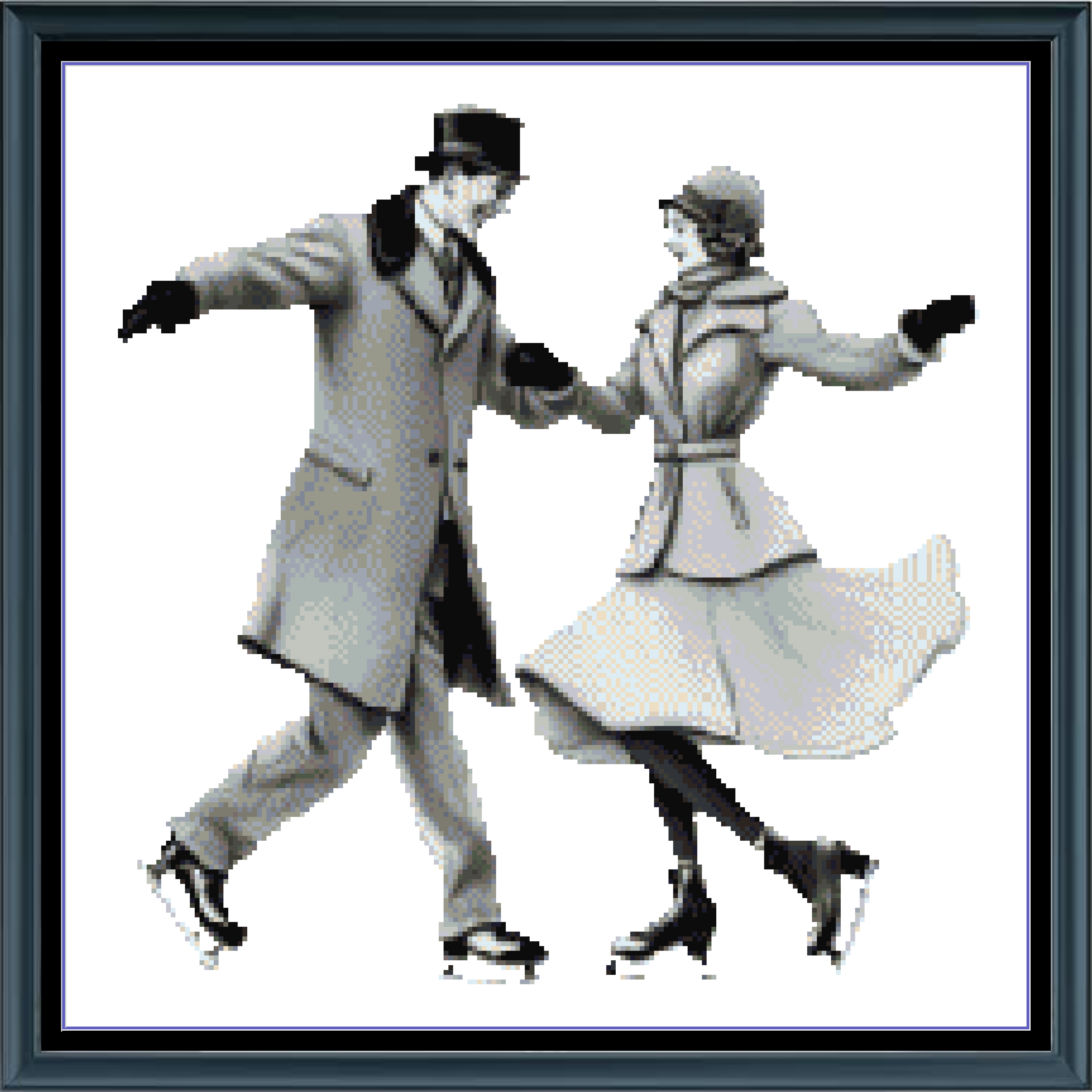 Stitching Jules Design Cross Stitch Pattern Couple Skating Romantic  Vintage Counted Cross Stitch Pattern Digital Download