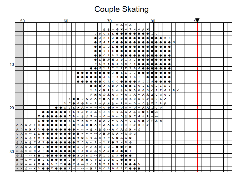 Stitching Jules Design Cross Stitch Pattern Couple Skating Romantic  Vintage Counted Cross Stitch Pattern Digital Download