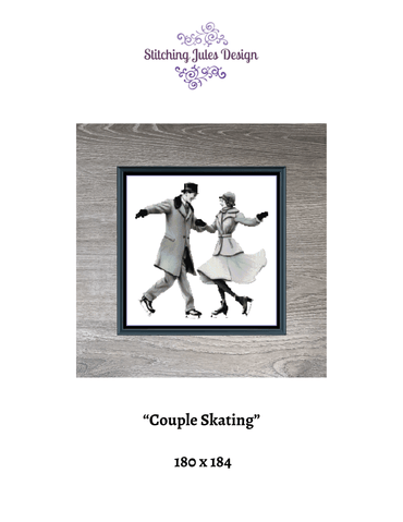 Stitching Jules Design Cross Stitch Pattern Couple Skating Romantic  Vintage Counted Cross Stitch Pattern Digital Download