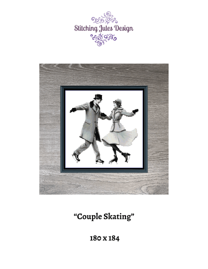 Stitching Jules Design Cross Stitch Pattern Couple Skating Romantic  Vintage Counted Cross Stitch Pattern Digital Download