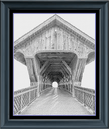 Stitching Jules Design Cross Stitch Pattern Covered Bridge Cross Stitch Pattern |  Bridge Cross Stitch Pattern | Blackwork | Instant PDF Download