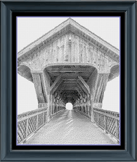 Thumbnail for Stitching Jules Design Cross Stitch Pattern Covered Bridge Cross Stitch Pattern |  Bridge Cross Stitch Pattern | Blackwork | Instant PDF Download
