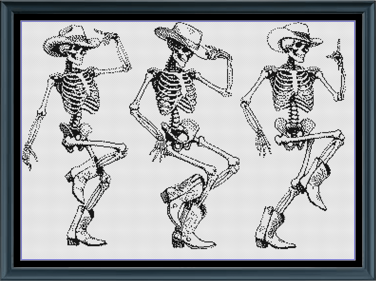 Stitching Jules Design Cross Stitch Pattern Cowboy Skeleton Dance