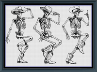 Thumbnail for Stitching Jules Design Cross Stitch Pattern Cowboy Skeleton Dance