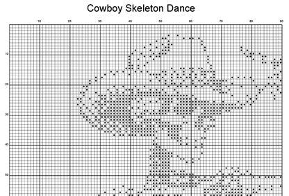 Stitching Jules Design Cross Stitch Pattern Cowboy Skeleton Dance