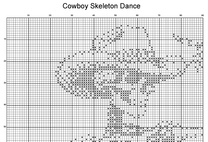 Stitching Jules Design Cross Stitch Pattern Cowboy Skeleton Dance