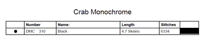 Stitching Jules Design Cross Stitch Pattern Crab Crustacean Animal Ocean Monochrome Black White Counted Cross Stitch Pattern PDF Digital Download Pattern Keeper Ready