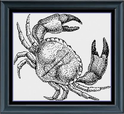 Stitching Jules Design Cross Stitch Pattern Instant PDF Download - $10 Crab Crustacean Animal Ocean Monochrome Black White Counted Cross Stitch Pattern PDF Digital Download Pattern Keeper Ready