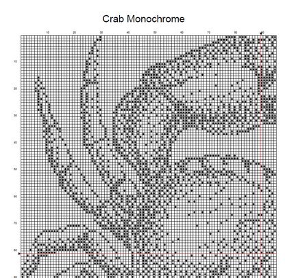 Stitching Jules Design Cross Stitch Pattern Crab Crustacean Animal Ocean Monochrome Black White Counted Cross Stitch Pattern PDF Digital Download Pattern Keeper Ready
