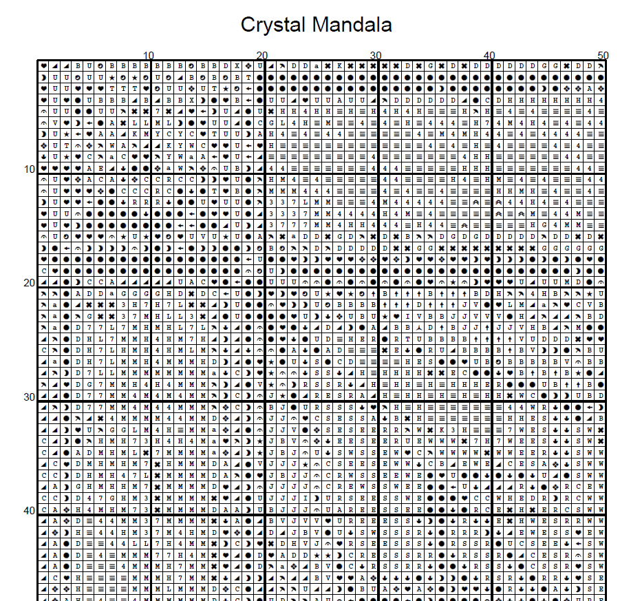 Stitching Jules Design Cross Stitch Pattern Crystal Mandala Geometric Full Coverage Counted Cross-Stitch Pattern (Digital Download)