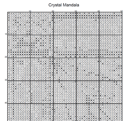 Stitching Jules Design Cross Stitch Pattern Crystal Mandala Geometric Full Coverage Counted Cross-Stitch Pattern (Digital Download)