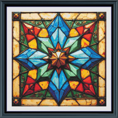 Stitching Jules Design Cross Stitch Pattern Crystal Mandala Geometric Full Coverage Counted Cross-Stitch Pattern (Digital Download)