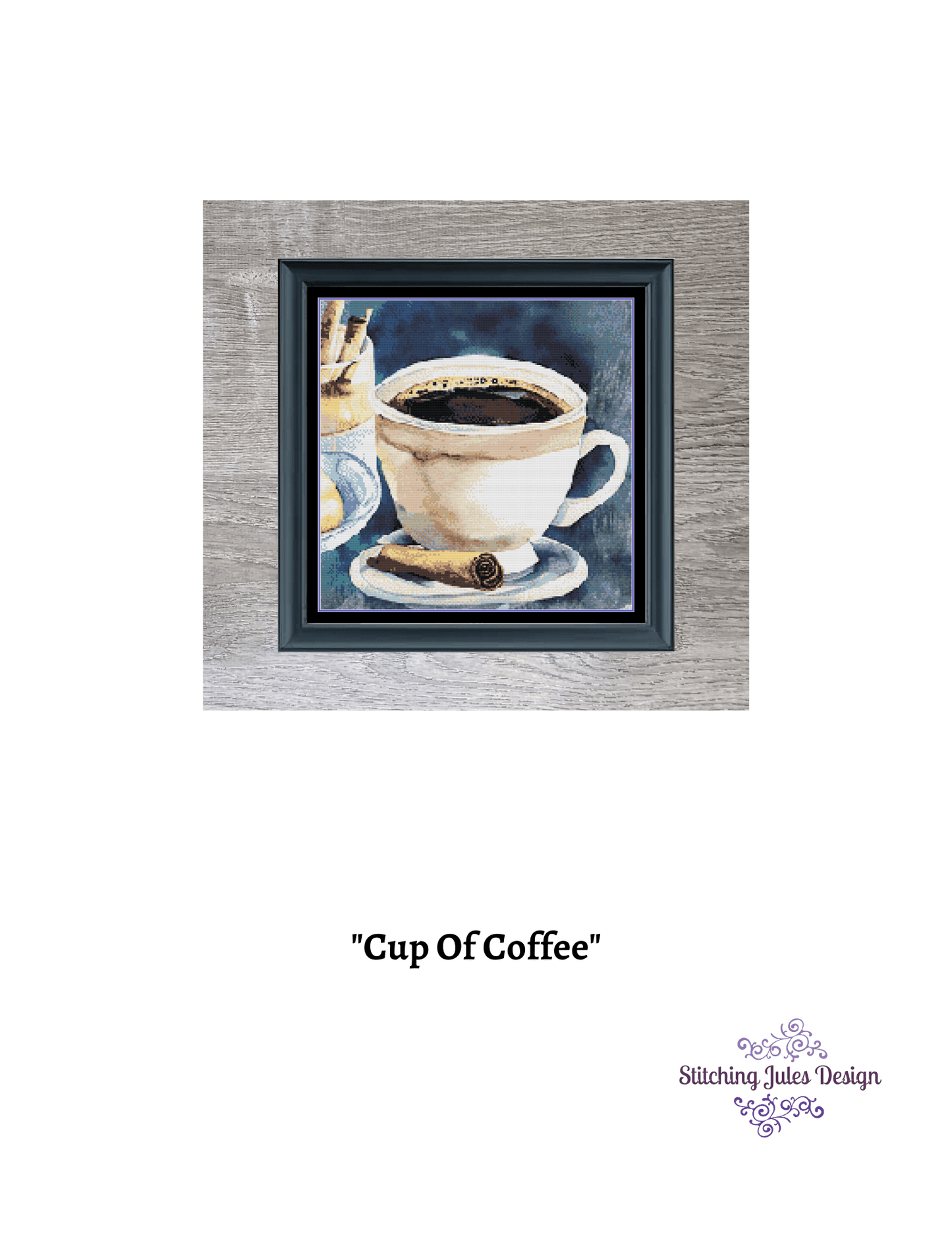 Stitching Jules Design Cross Stitch Pattern Cup Of Coffee Morning Brew Cross Stitch Embroidery Needlepoint Pattern PDF Download - Ready For Pattern Keeper