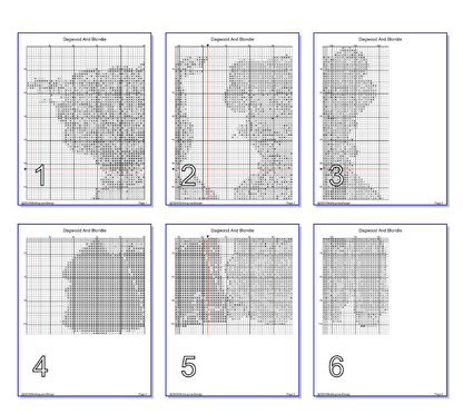 Stitching Jules Design Cross Stitch Pattern Dagwood Blondie Vintage Cartoon Counted Cross-Stitch Pattern (Digital Download)