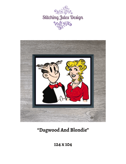 Stitching Jules Design Cross Stitch Pattern Dagwood Blondie Vintage Cartoon Counted Cross-Stitch Pattern (Digital Download)