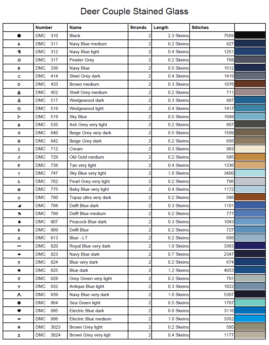 Stitching Jules Design Cross Stitch Pattern Deer Stag Doe Wildlife Winter Stained Glass Full Coverage Counted Cross-Stitch Pattern (Digital Download)