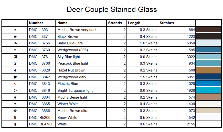 Stitching Jules Design Cross Stitch Pattern Deer Stag Doe Wildlife Winter Stained Glass Full Coverage Counted Cross-Stitch Pattern (Digital Download)