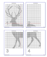 Thumbnail for Stitching Jules Design Cross Stitch Pattern Deer Wildlife Animal Plaid Hunting Counted Cross Stitch Pattern Digital Download