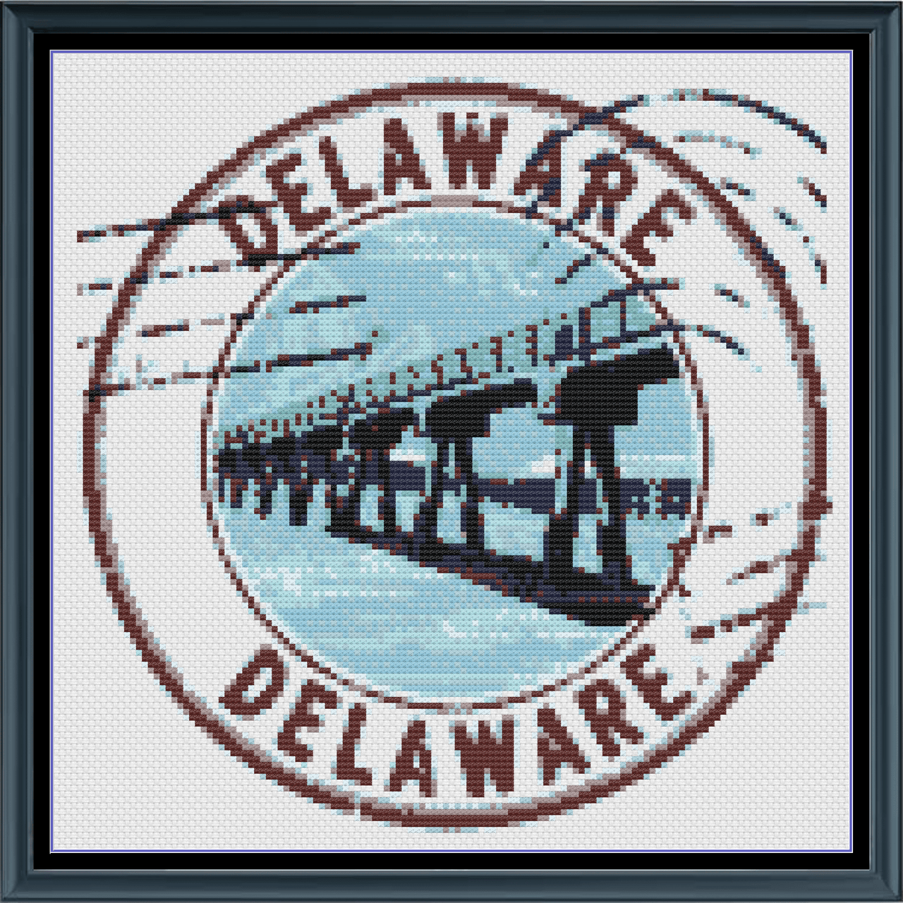 Stitching Jules Design Cross Stitch Pattern Delaware US State Counted Cross Stitch Pattern | Instant Download PDF